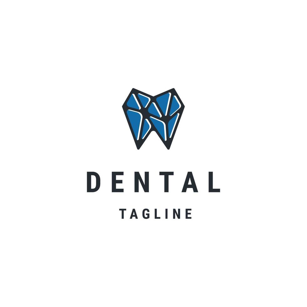 dente de vetor plano de modelo de design de ícone de logotipo odontológico