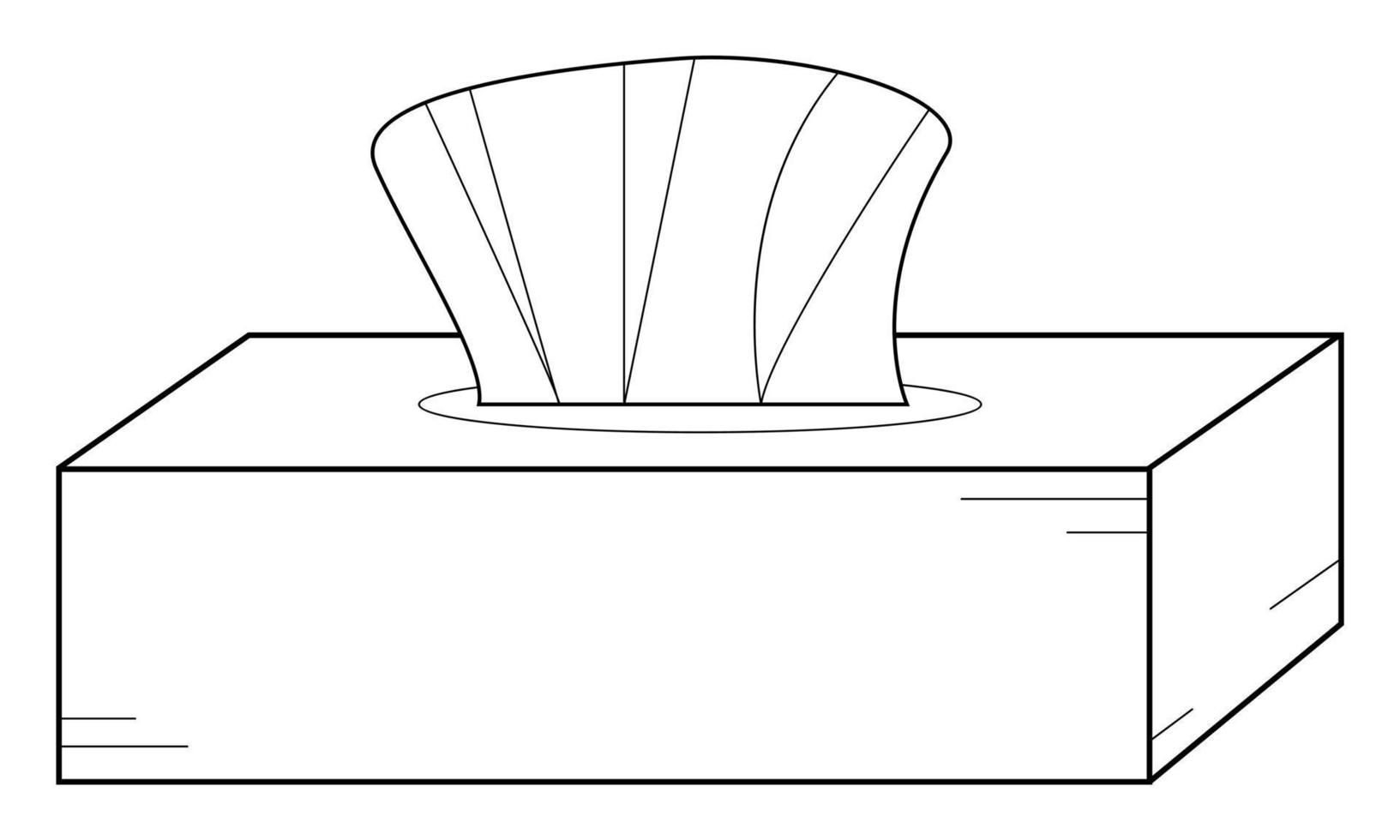 caixa desenhada à mão com toalhetes secos. guardanapos para manter a limpeza. esboço de rabiscos. ilustração vetorial vetor