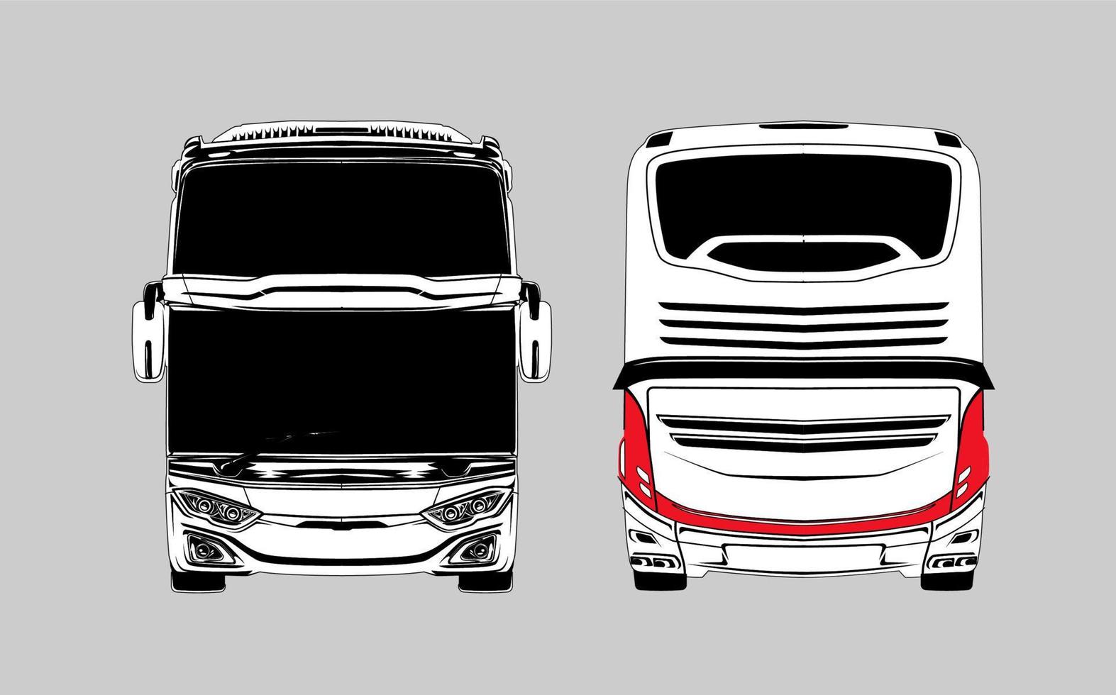 ilustração de modelo de contorno de ônibus de passageiros isolado. vetor