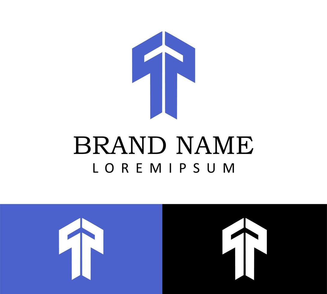 modelo de design de logotipo de letra t vetor