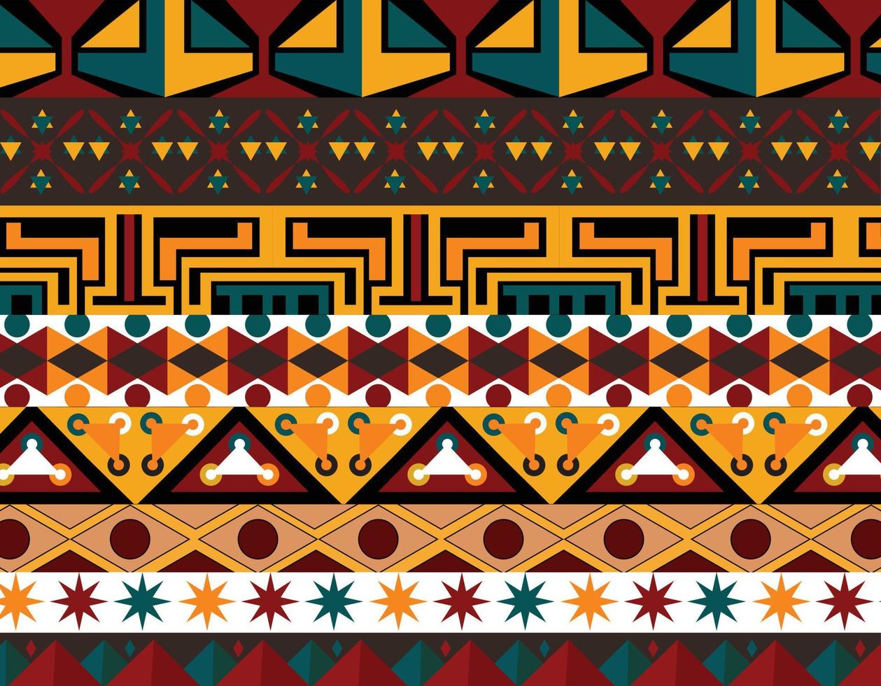 design tradicional de padrão étnico tribal africano. sem costura padrão africano. impressão vintage para têxteis. ornamento desenhado à mão. ilustração vetorial. vetor