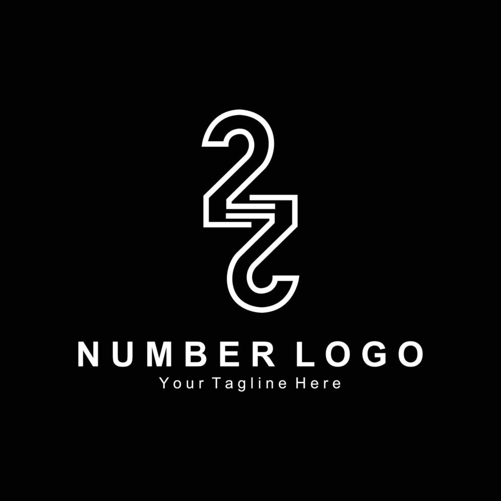 número 2 dois logotipo design ilustração vetorial de ícone premium para marca de produto de adesivo de banner da empresa vetor