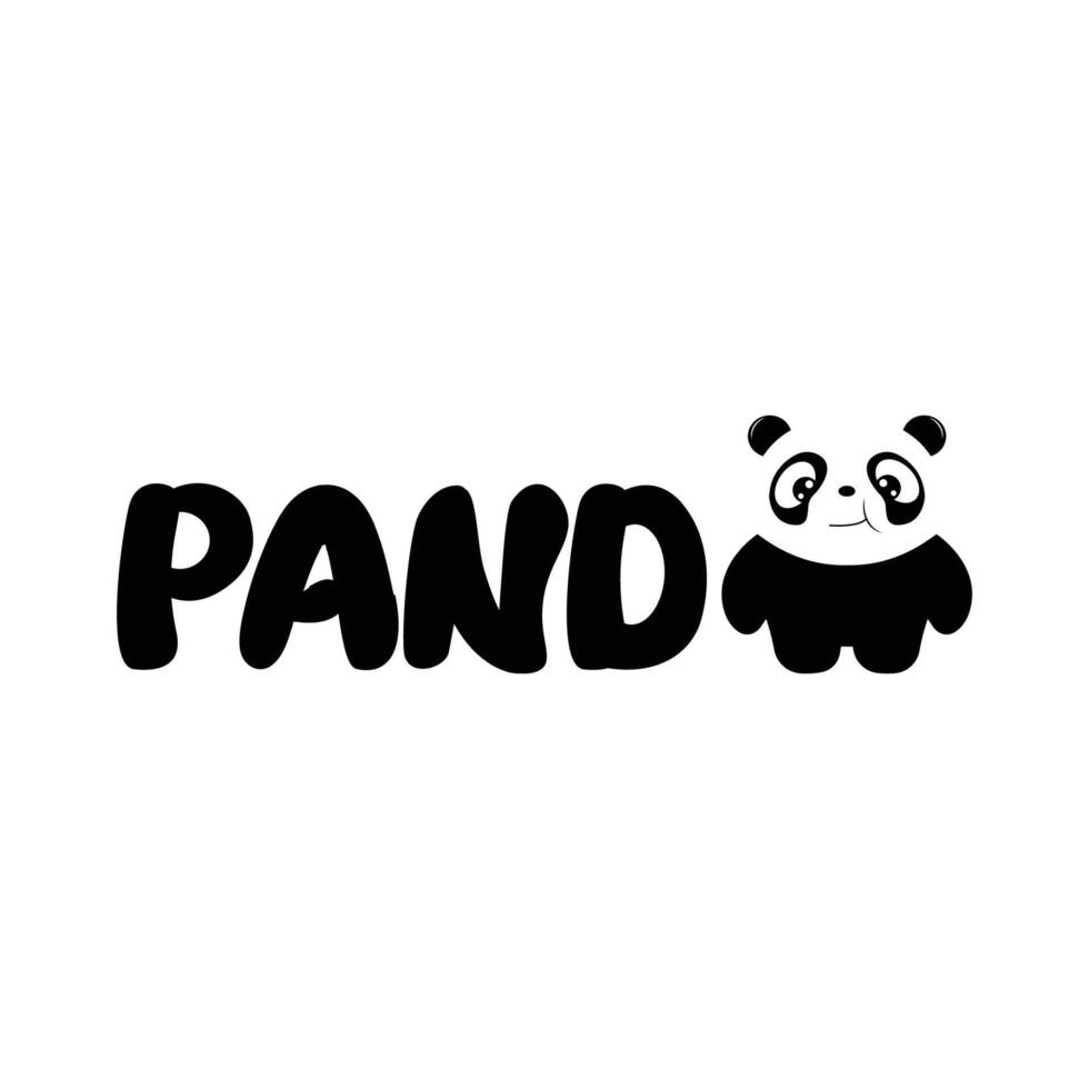 design de vetor de logotipo de panda fofo, ilustração de fundo animal