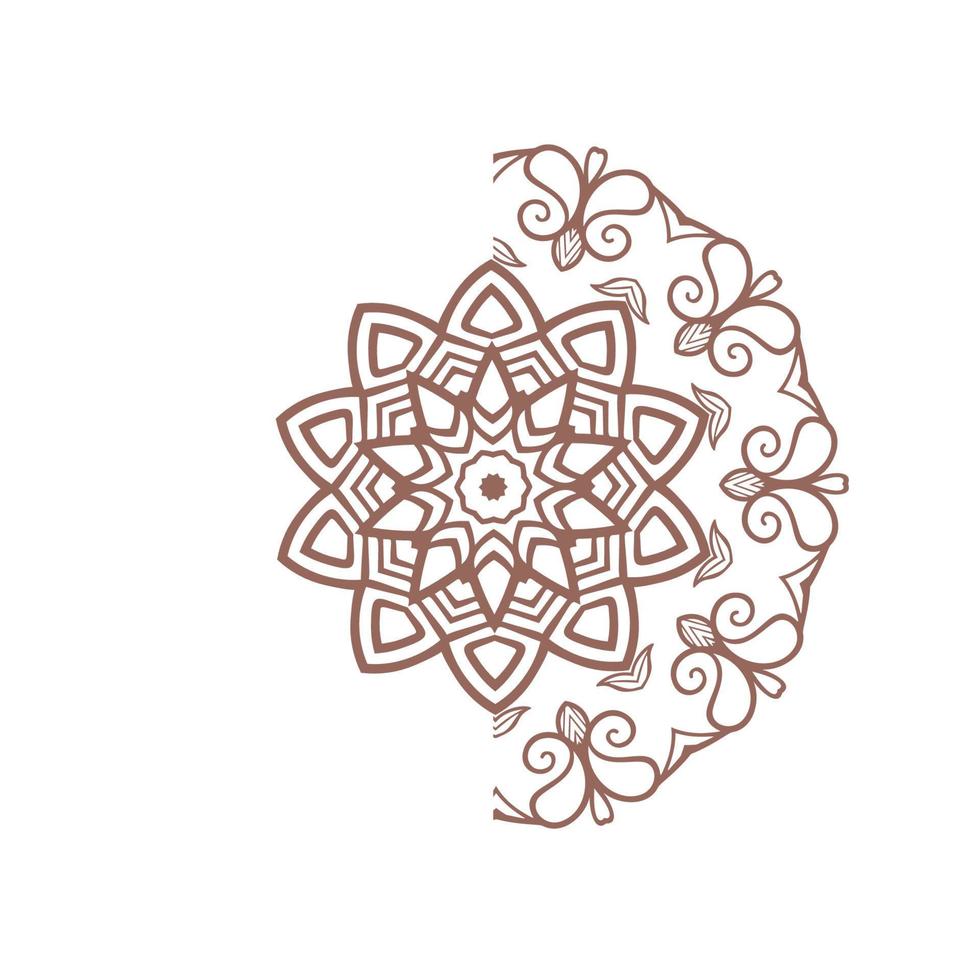 logotipo de vetor de ícone de arte de mandala simples