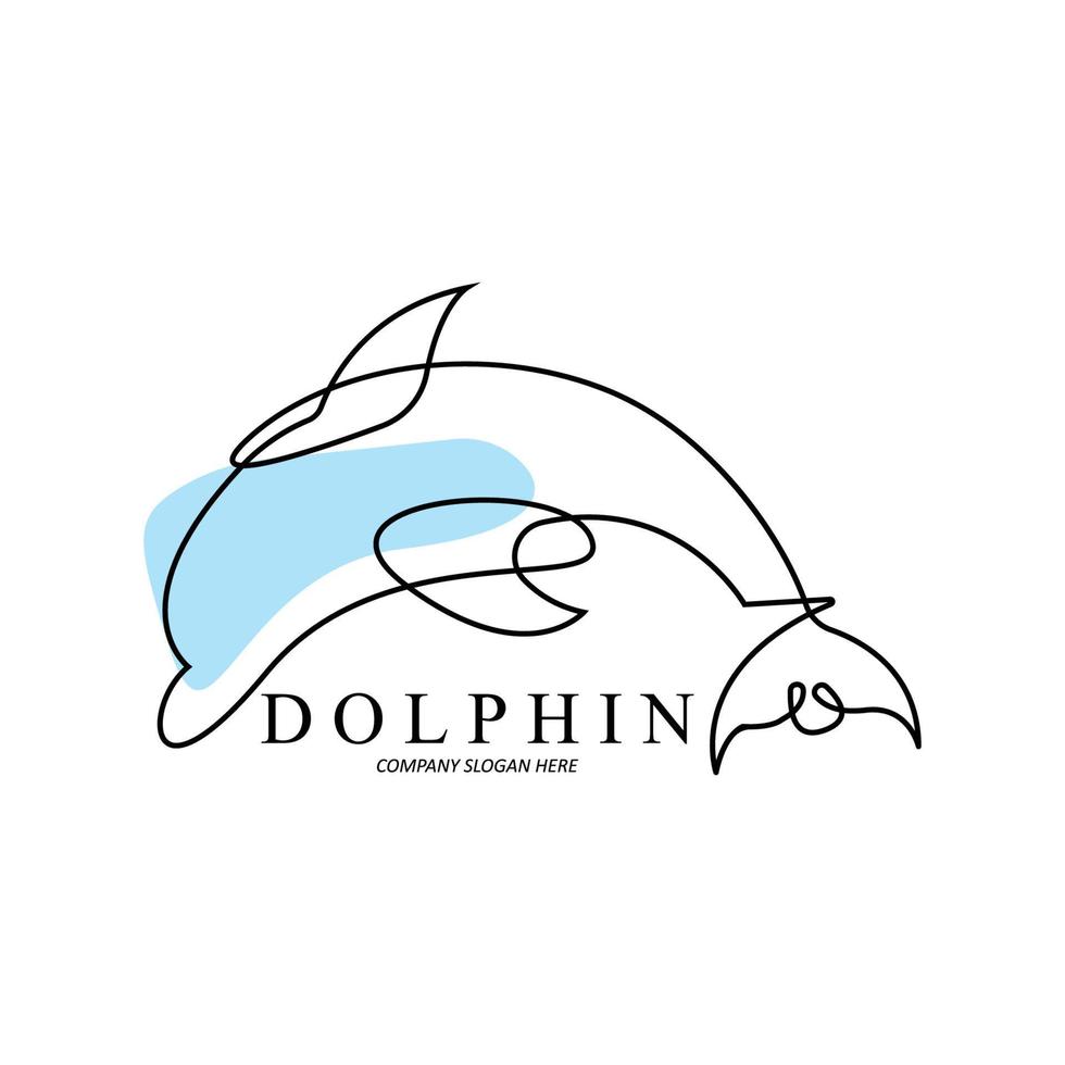 design de ícone de vetor de logotipo de golfinho, animais marinhos tipos de peixes mamíferos, adora voar e pular