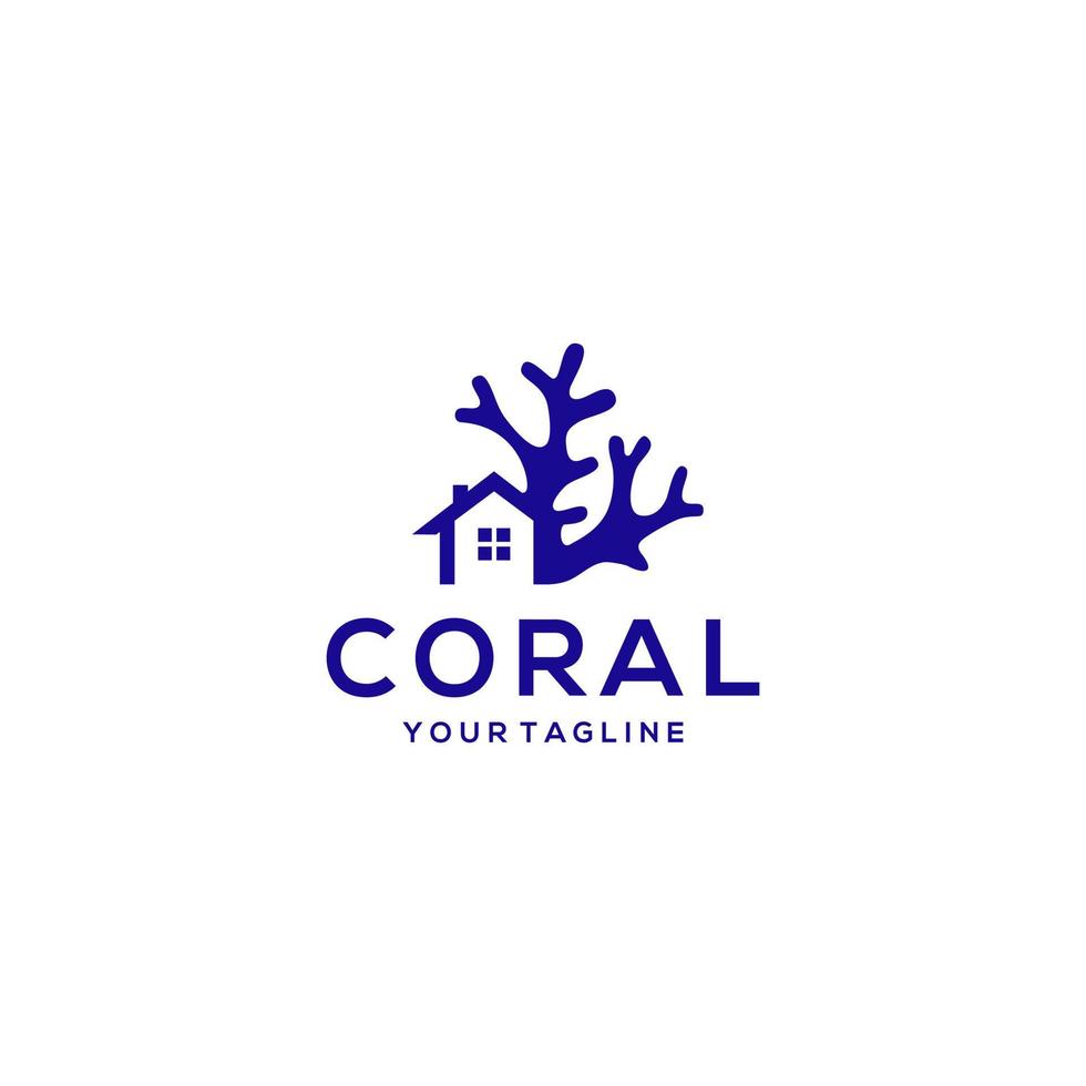 modelo de vetor de design de ícone de logotipo coral