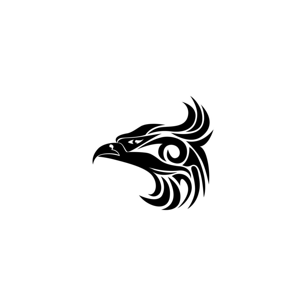 silhueta de vetor de águia, ilustração abstrata tribal