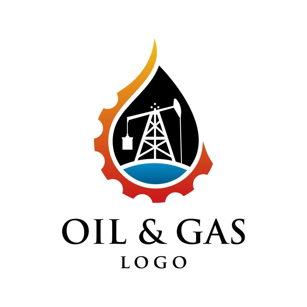 modelo de logotipo da indústria de petróleo e gás vetor