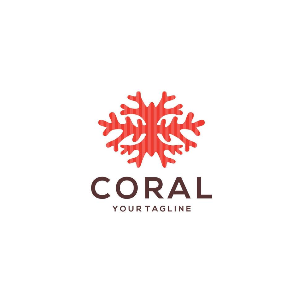 modelo de vetor de design de ícone de logotipo coral