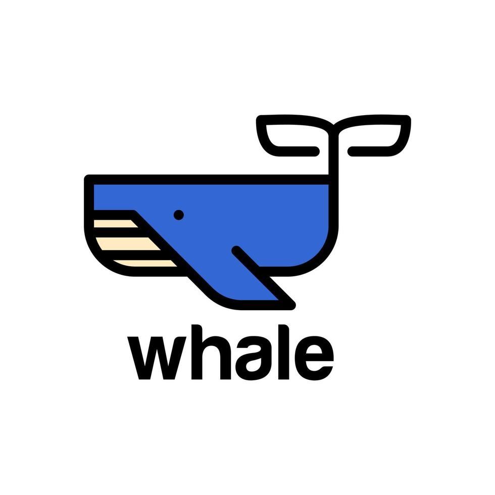 modelo de vetor de design de logotipo moderno de baleia azul