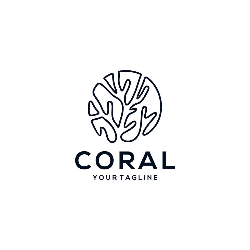 modelo de vetor de design de ícone de logotipo coral