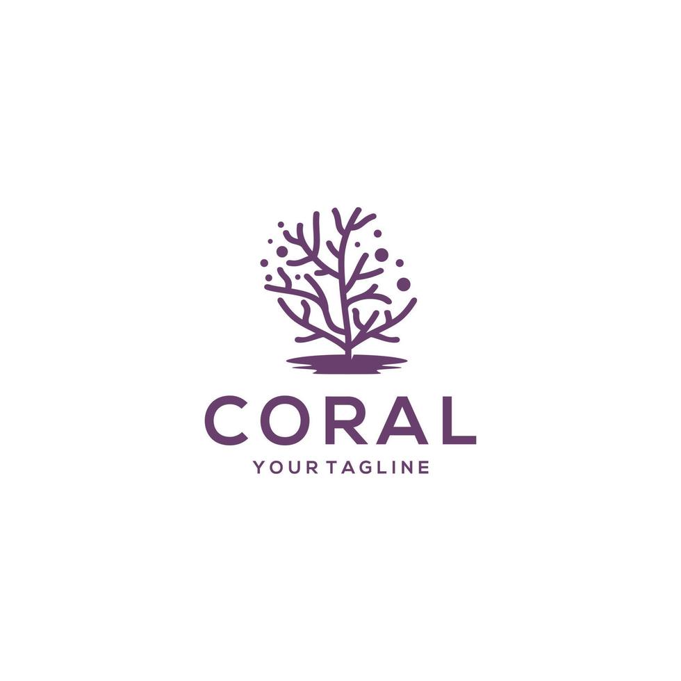 modelo de vetor de design de ícone de logotipo coral