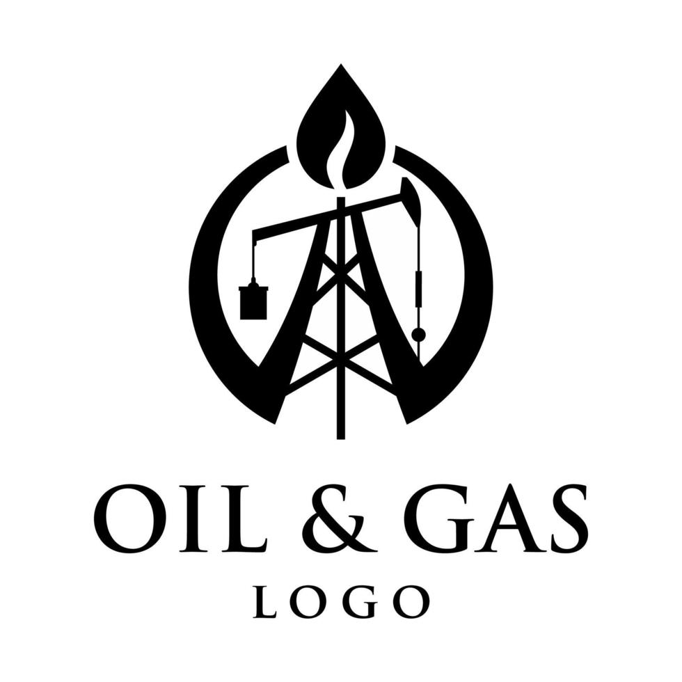 modelo de logotipo da indústria de petróleo e gás vetor