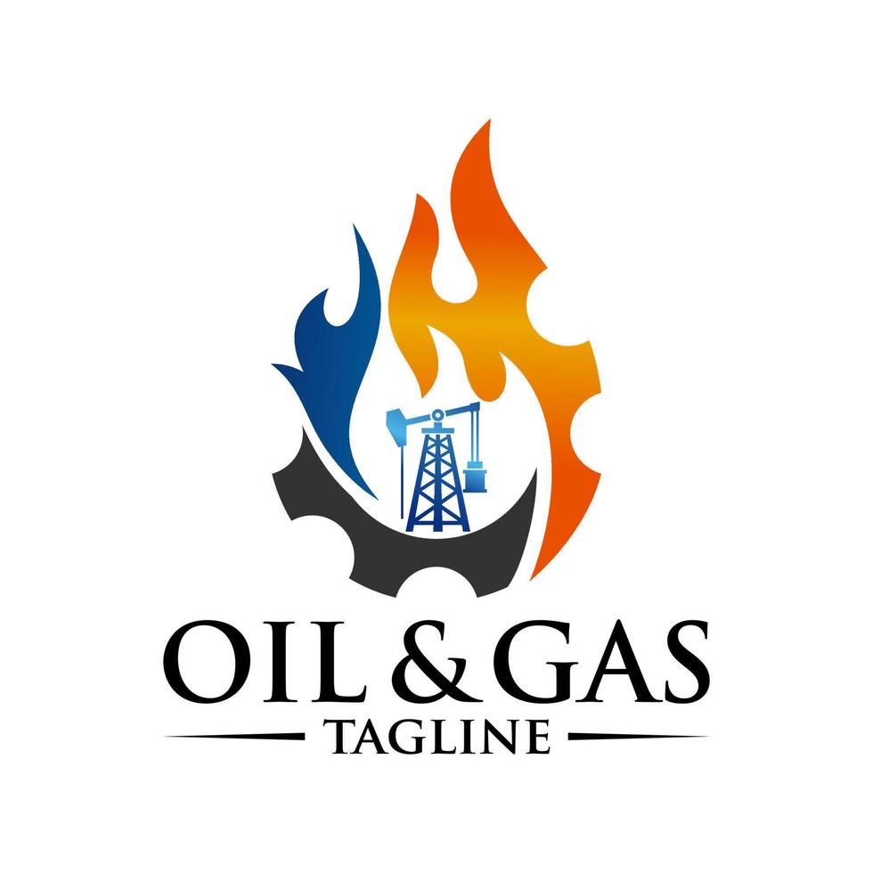 modelo de logotipo da indústria de petróleo e gás vetor