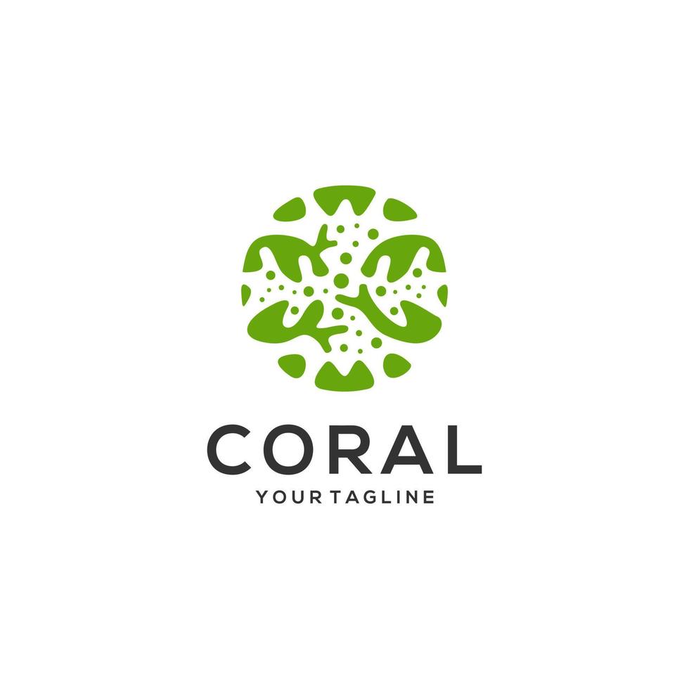 modelo de vetor de design de ícone de logotipo coral