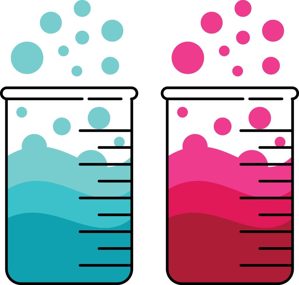 tubo de ensaio com ilustração vetorial plana de ícone de reação química vetor