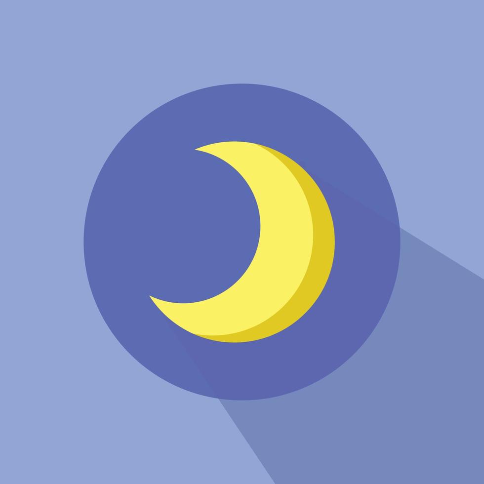 ilustração em vetor plana de ícone de lua crescente