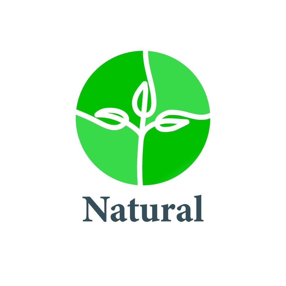 modelo de vetor de design de logotipo de produto natural. ilustração vetorial