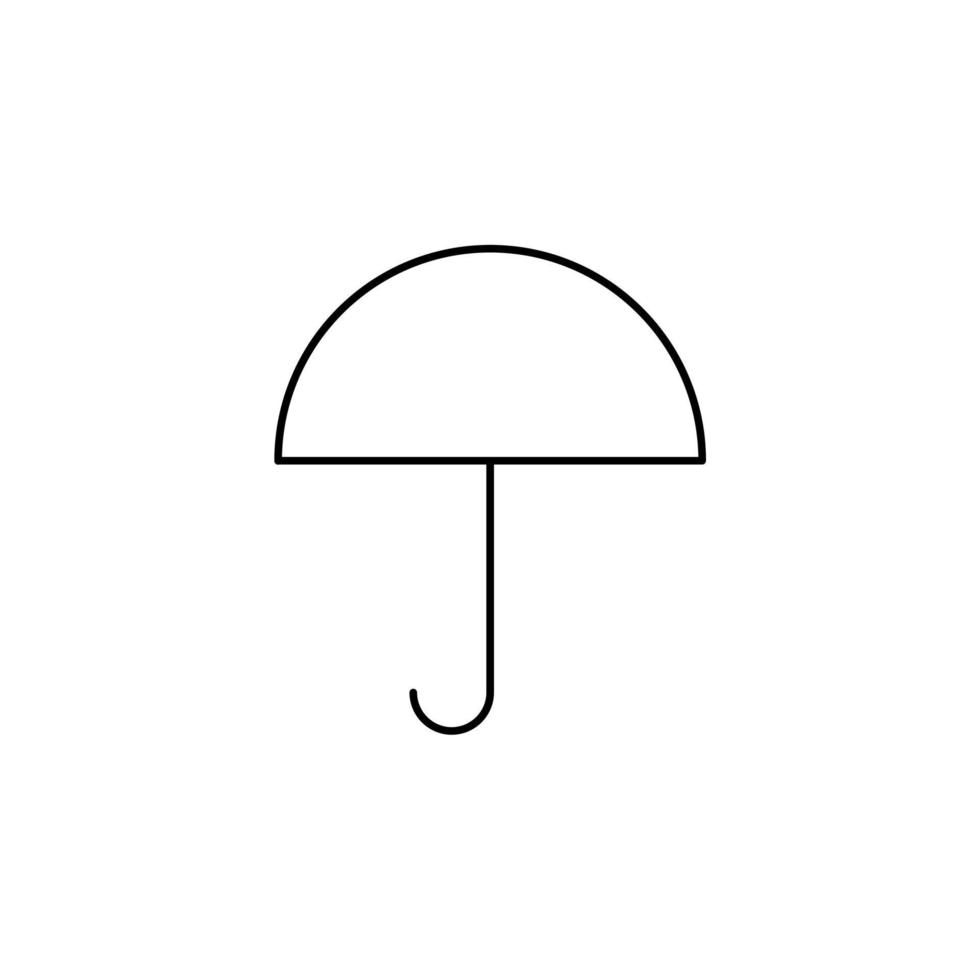 guarda-chuva, tempo, modelo de logotipo de ilustração vetorial de ícone de linha fina de proteção. adequado para muitos propósitos. vetor