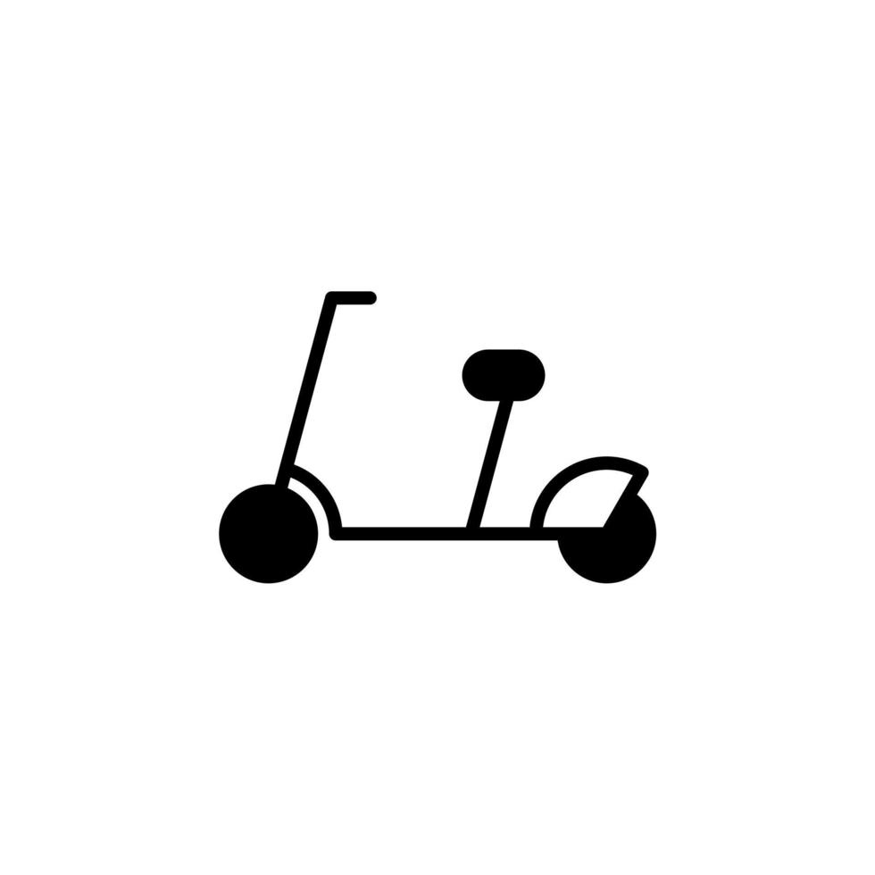 scooter, modelo de logotipo de ilustração vetorial de ícone de linha sólida de patinete. adequado para muitos propósitos. vetor