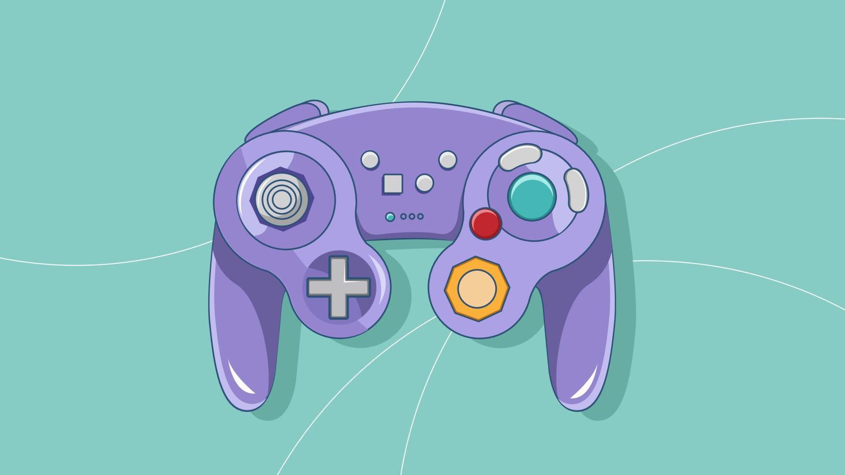 ilustração em vetor roxo sem fio estilo controlador de jogo.