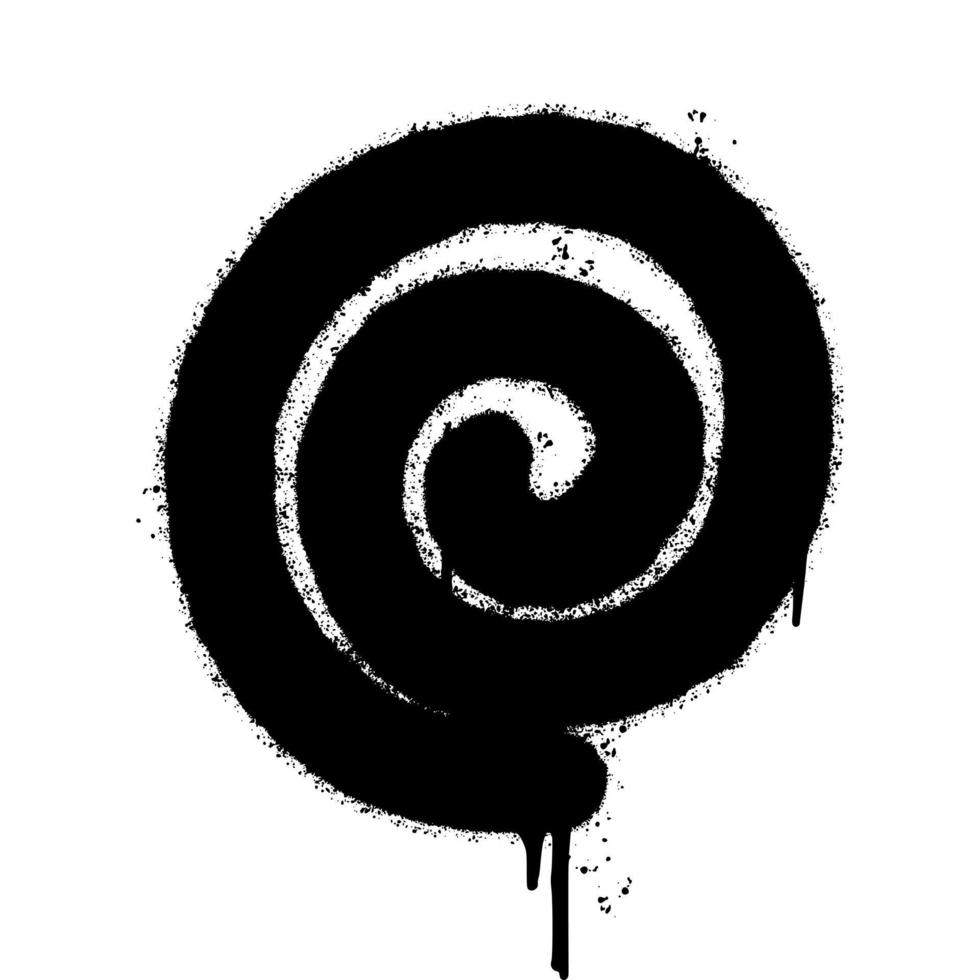 elementos de espiral de grafite pulverizados isolados no fundo branco. ilustração vetorial. vetor