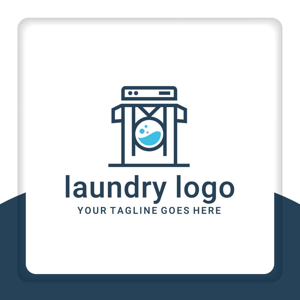 vetor de design de logotipo de lavanderia, roupas, cabide, lavadora.