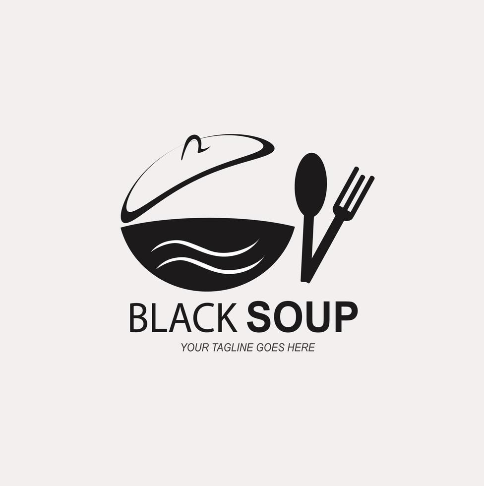 logotipo sup preto para um logotipo de vendas de comida ou restaurante vetor