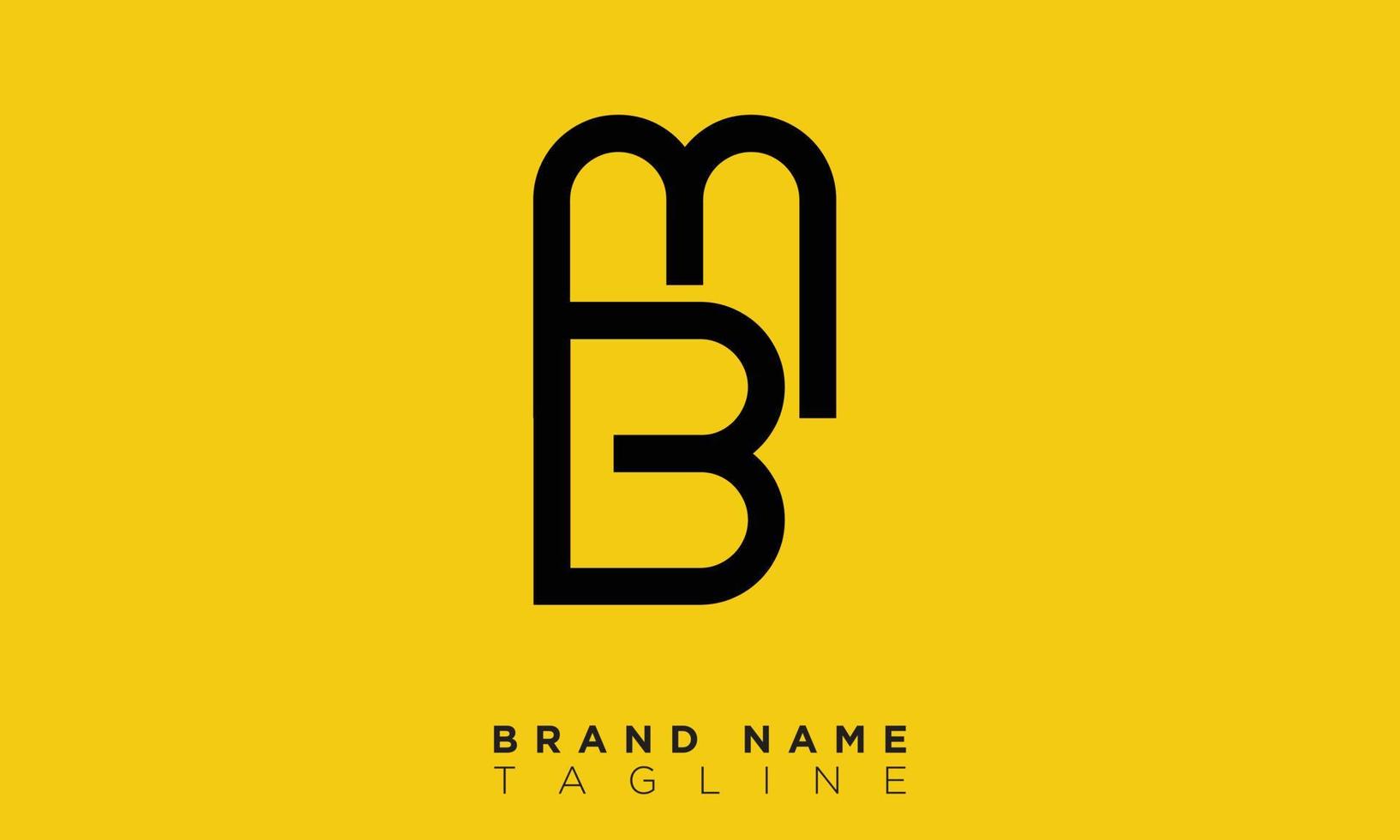 bm letras do alfabeto iniciais monograma logotipo mb, b e m vetor