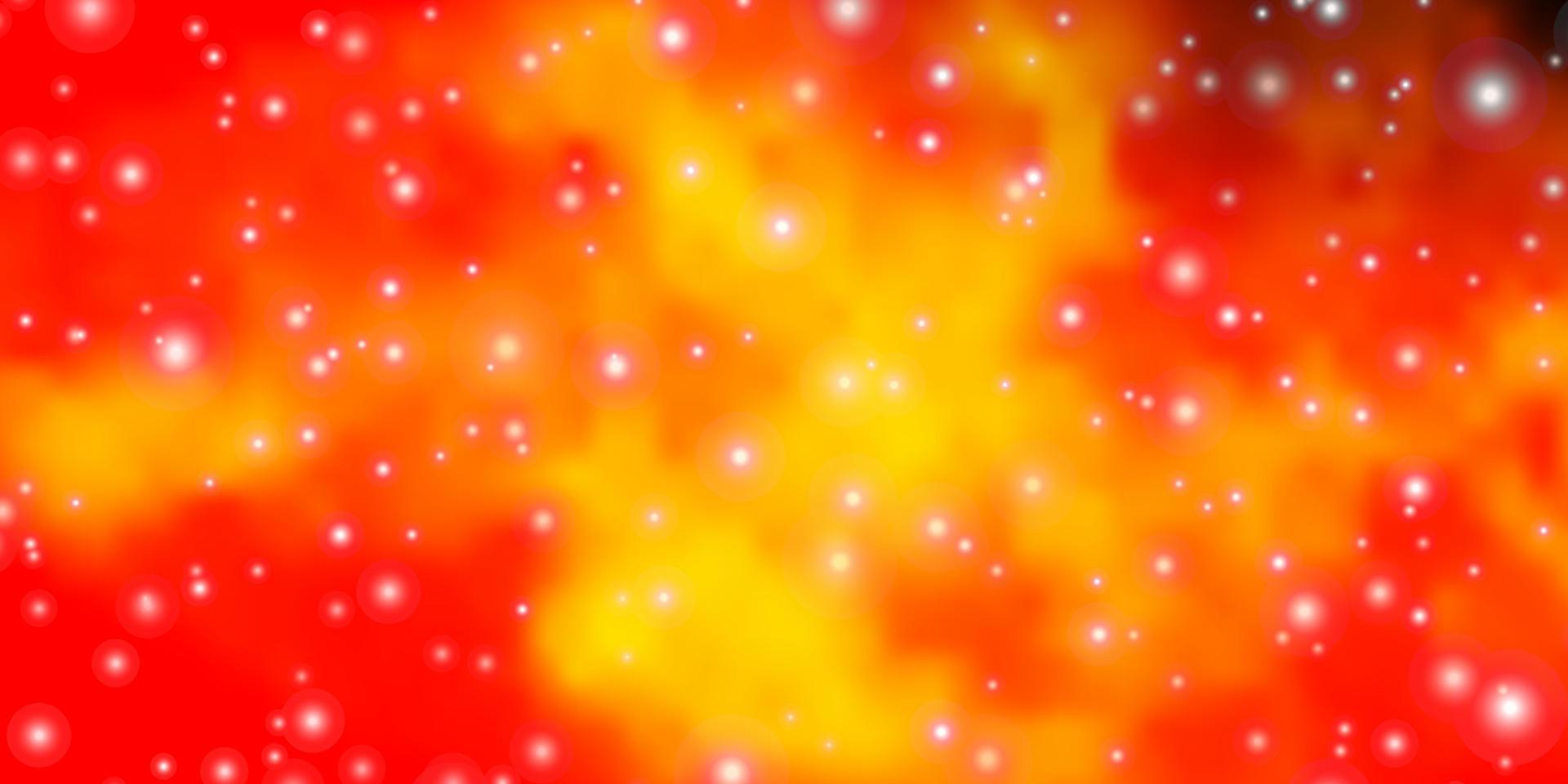 fundo laranja escuro do vetor com estrelas pequenas e grandes.