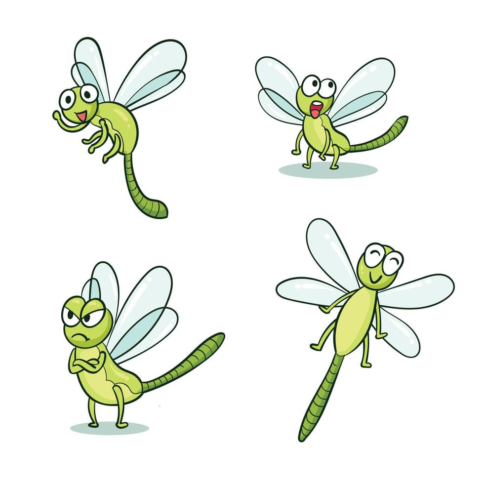 coleção de libélulas desenhadas à mão 1 vetor
