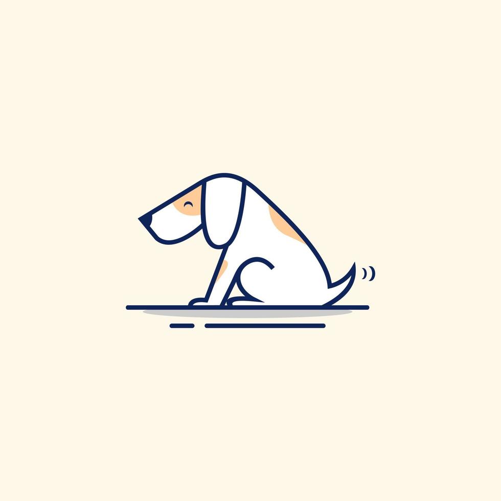 ilustração vetorial de design de logotipo de cachorro fofo vetor