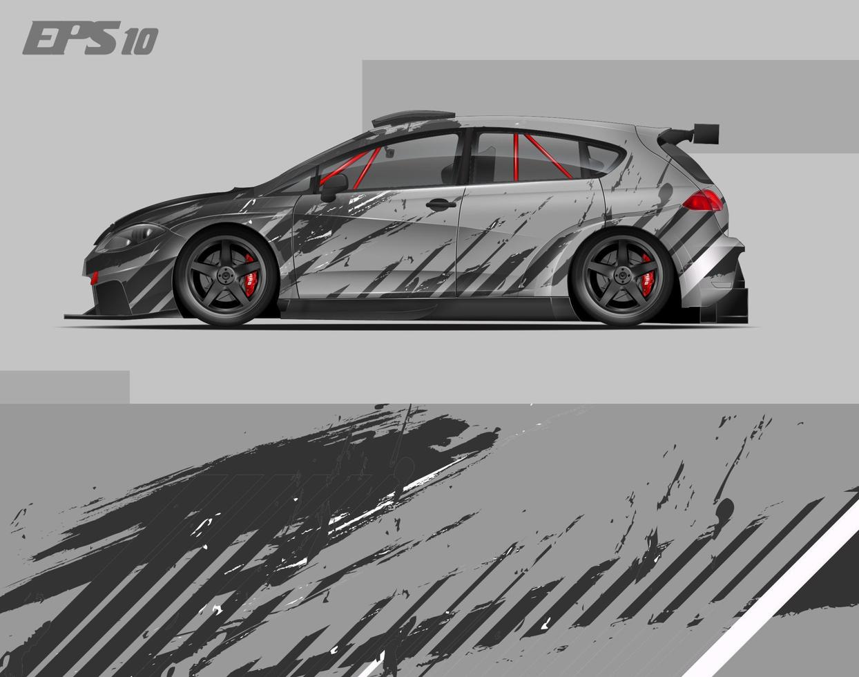 design abstrato de envoltório de carro design moderno de fundo de corrida para envoltório de veículo, carro de corrida, rally, etc vetor