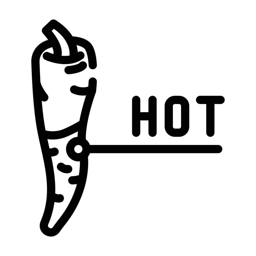 ilustração em vetor ícone de linha de pimenta picante