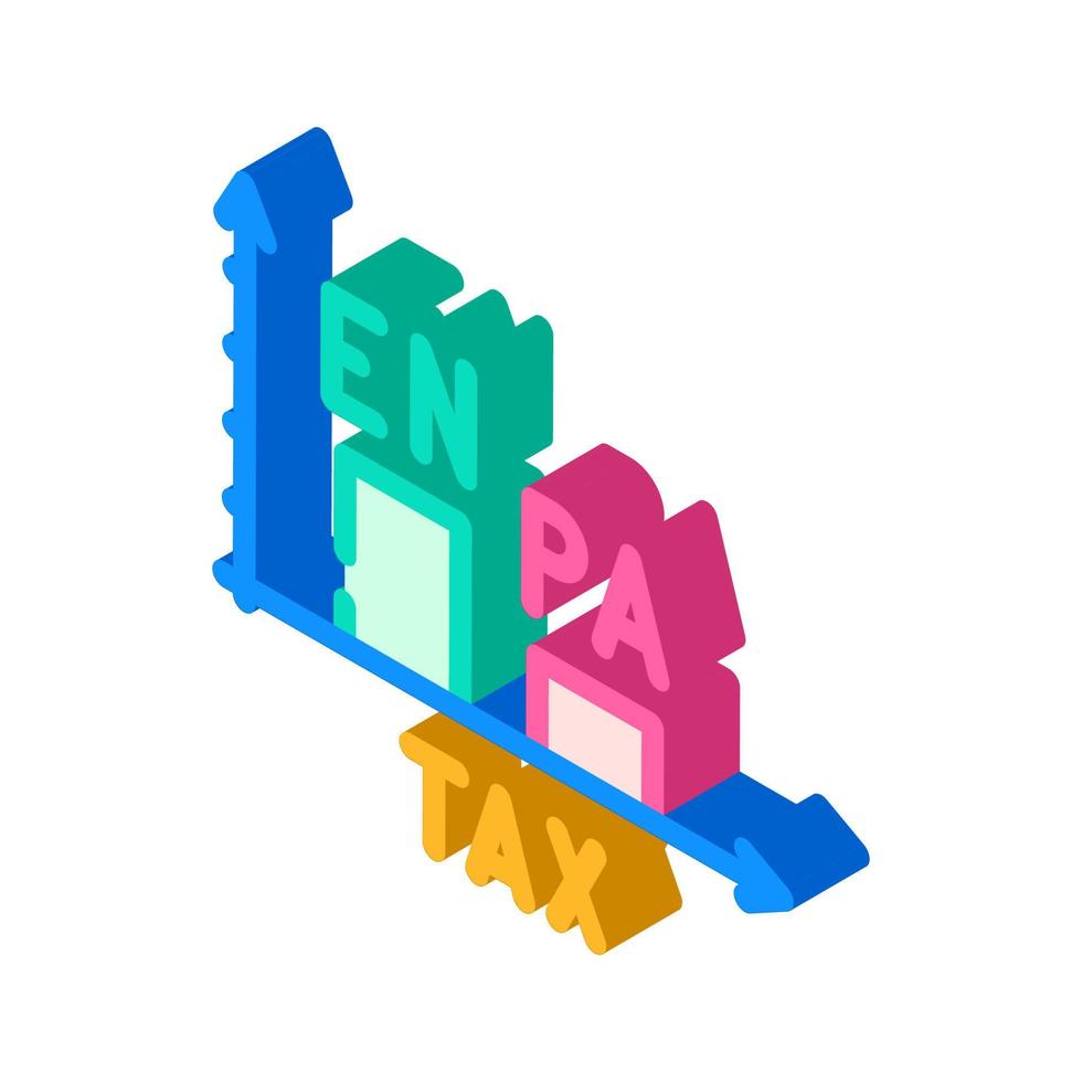 ilustração em vetor ícone isométrico de imposto infográfico