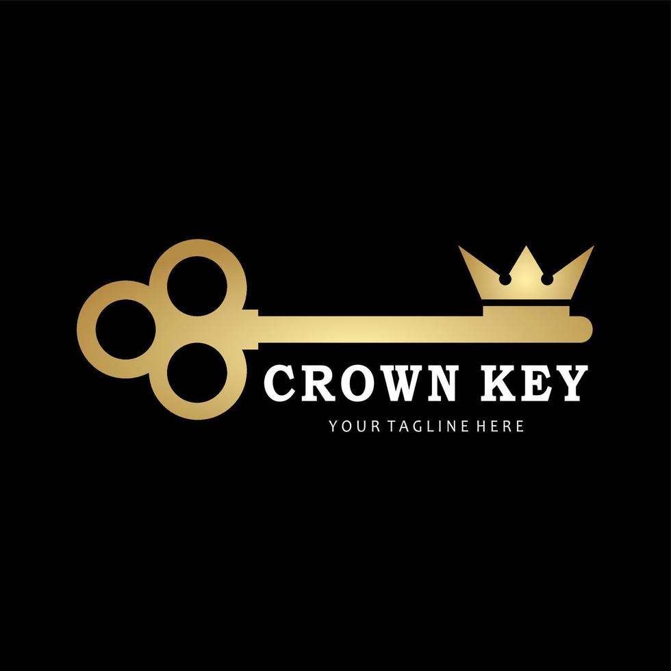 logotipo da chave da coroa vetor