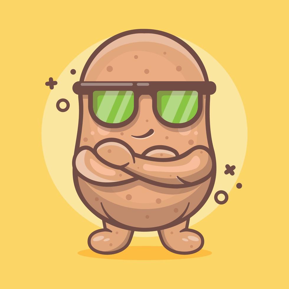 mascote de personagem vegetal de batata fofa com desenho isolado de gesto legal em design de estilo simples vetor