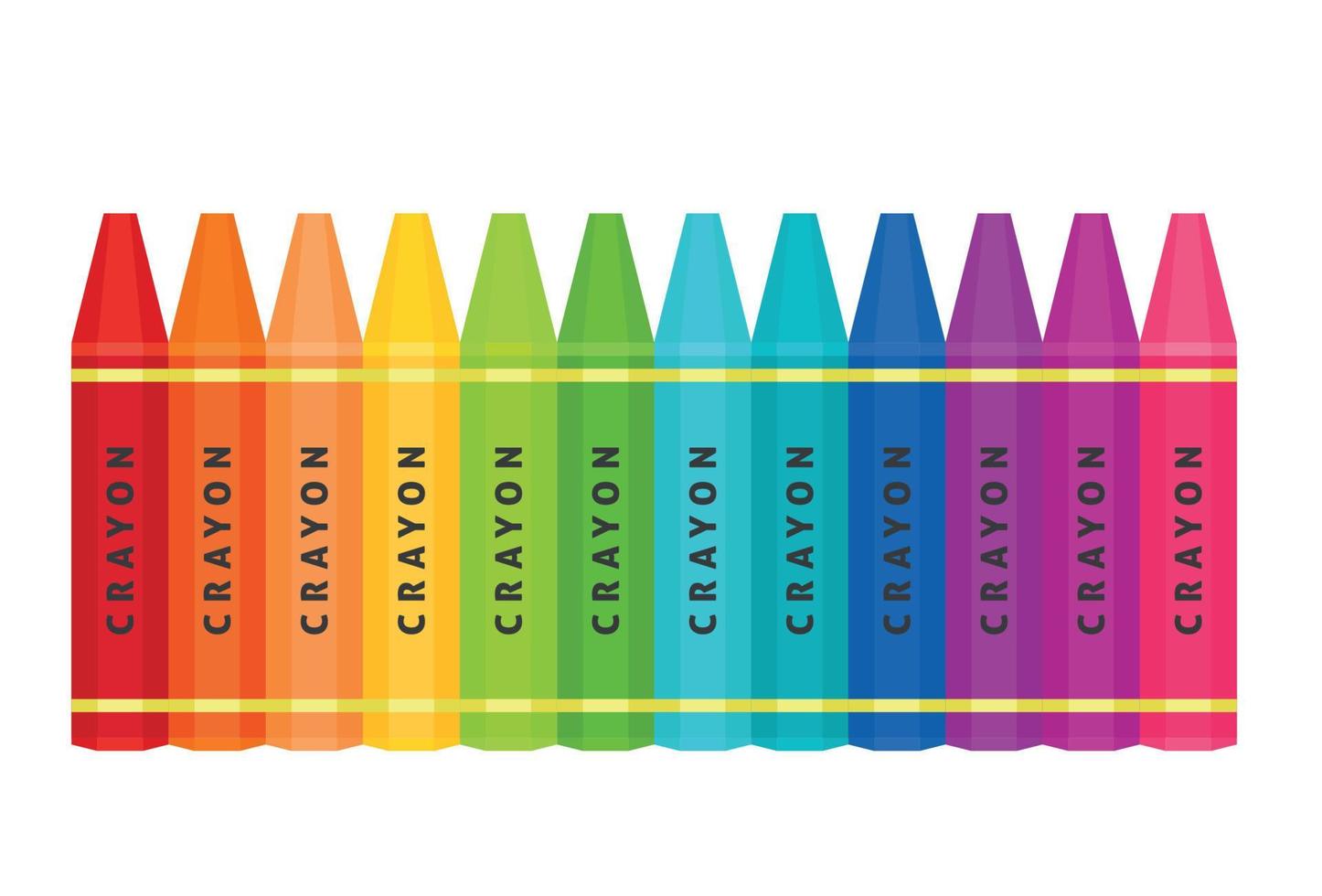 crayon colorido animado conjunto clipart de ícone de desenho animado para volta ao vetor de ferramentas de escola