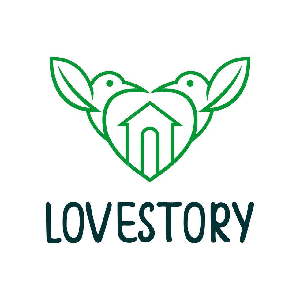 história de amor ilustração vetorial colibri. logotipo da empresa colibri vetor