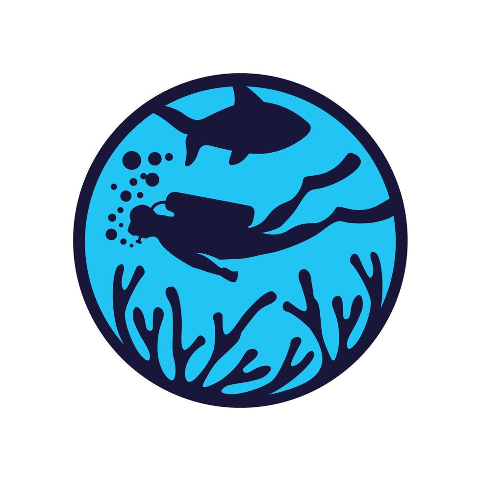 ilustração de modelo de logotipo de mergulho. vetor de mergulho
