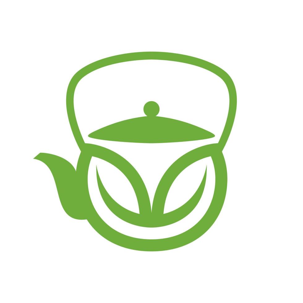 ícone de vetor de chá verde. logotipo de chá e pote