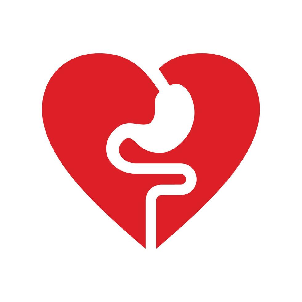 amo o vetor de estômago amd. logotipo da medicina, ícone médico. modelo de design de logotipo para clínica. símbolo de vetor de coração