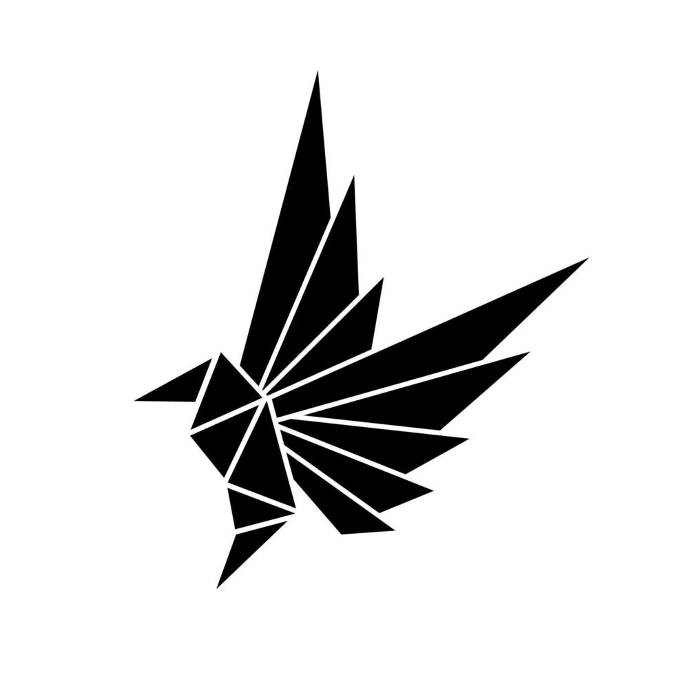 vetor geométrico de beija-flores voadores. logotipo da empresa colibri