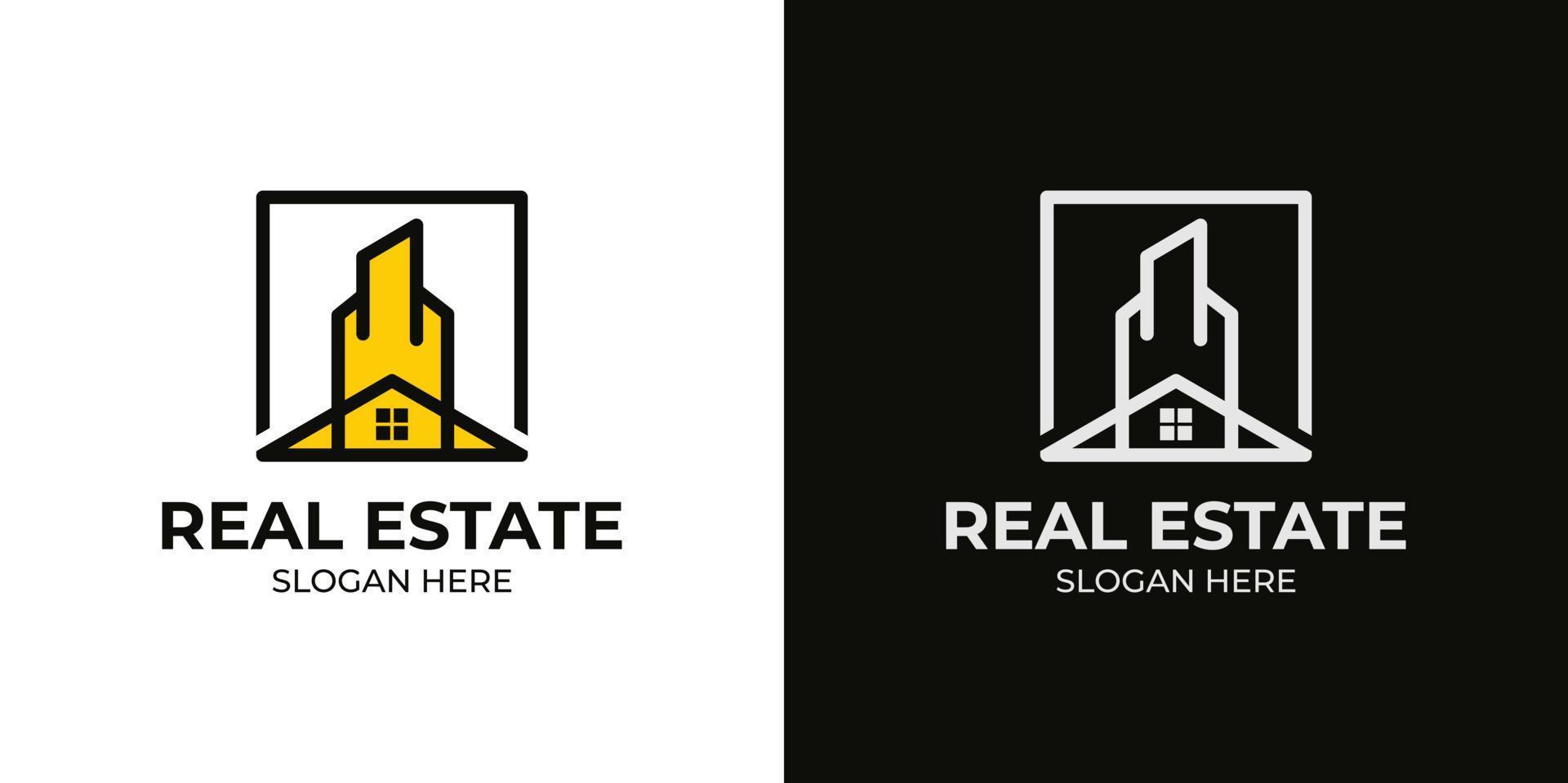 conjunto de logotipo imobiliário elegante vetor