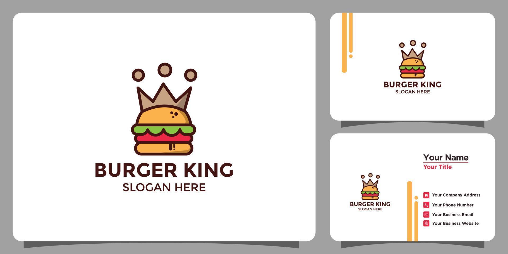 modelo de design de logotipo minimalista do burger king vetor