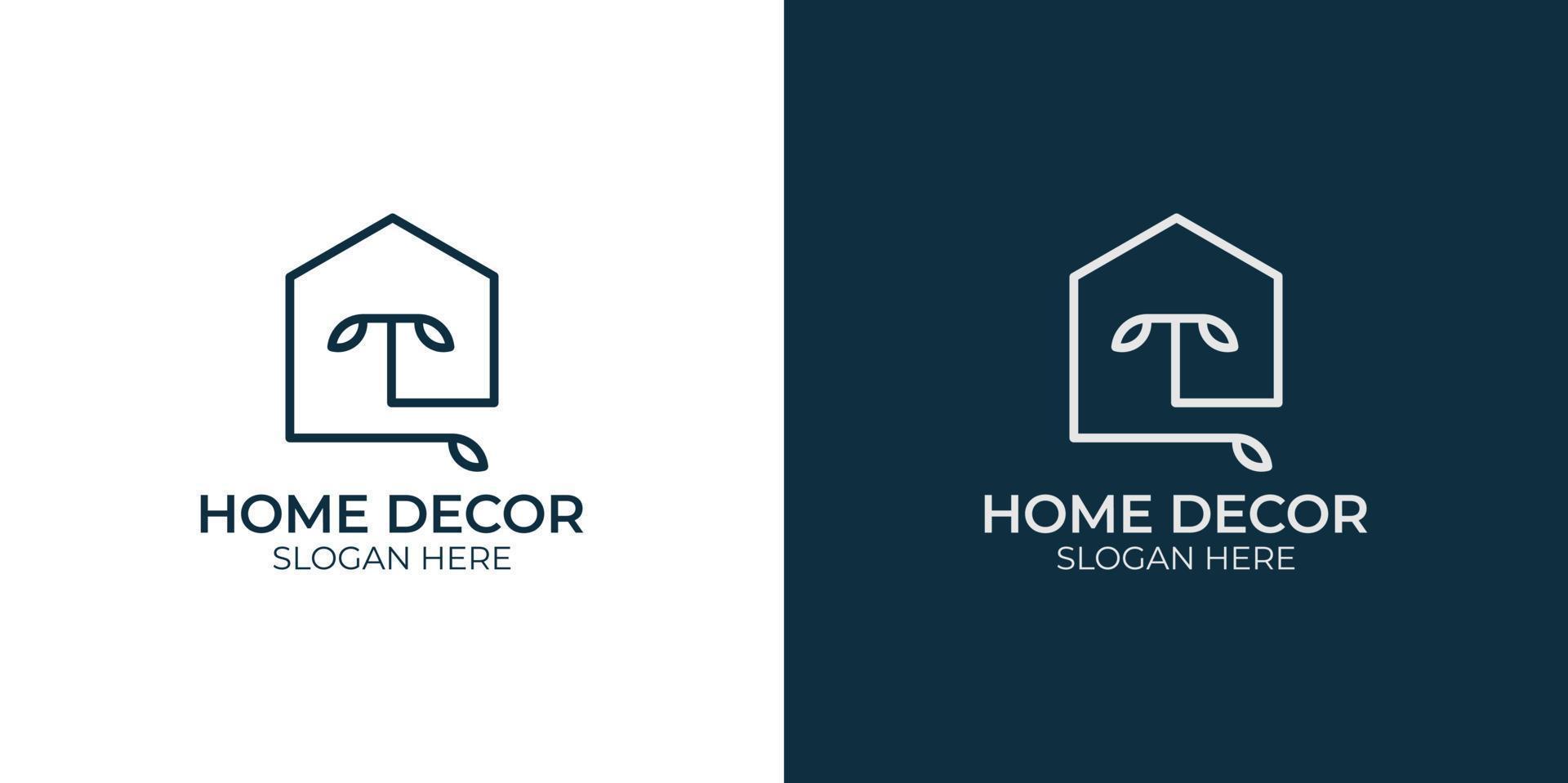 definir design de logotipo decoração de casa minimalista vetor