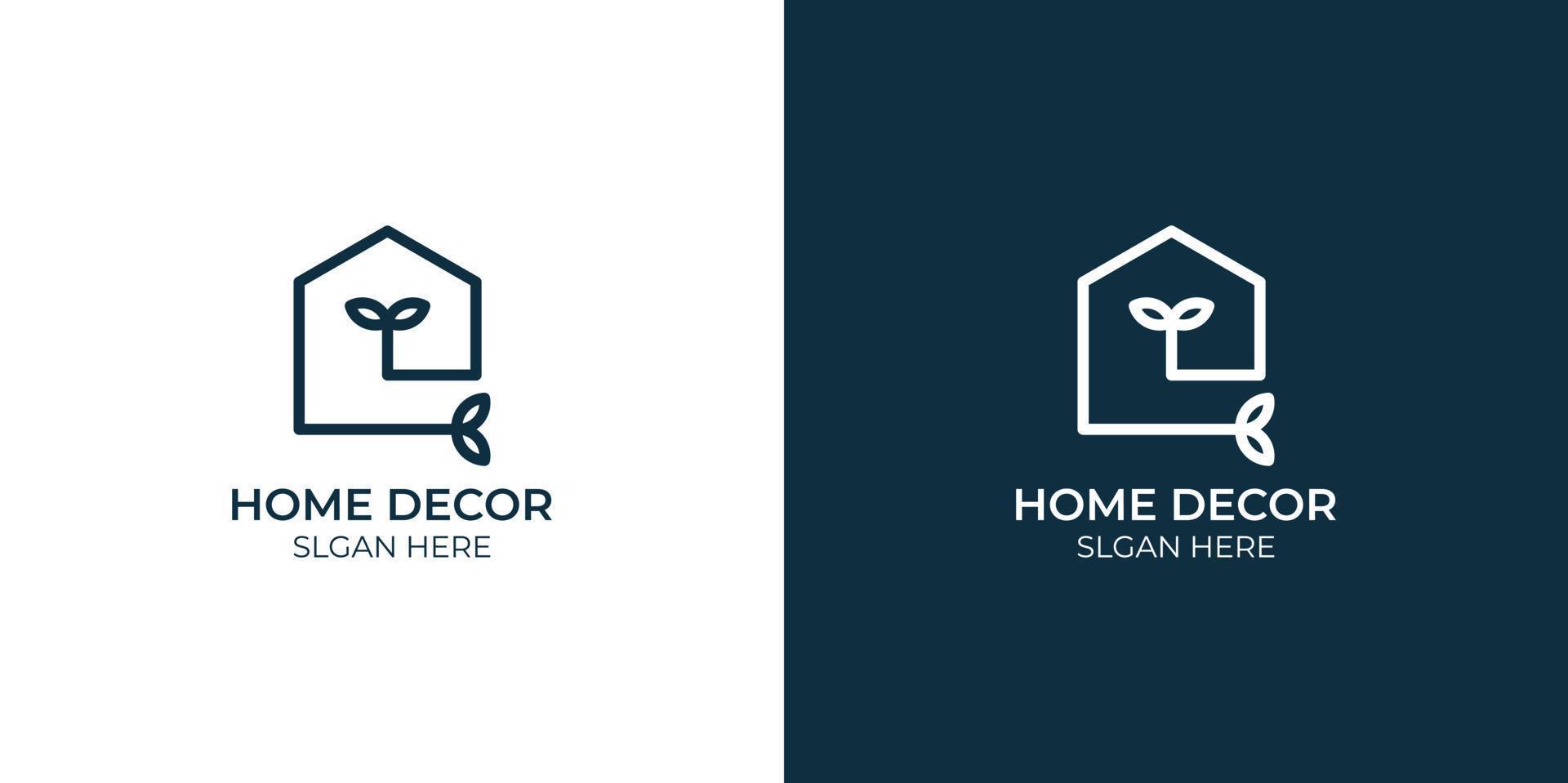 conjunto de logotipo de decoração para casa minimalista vetor