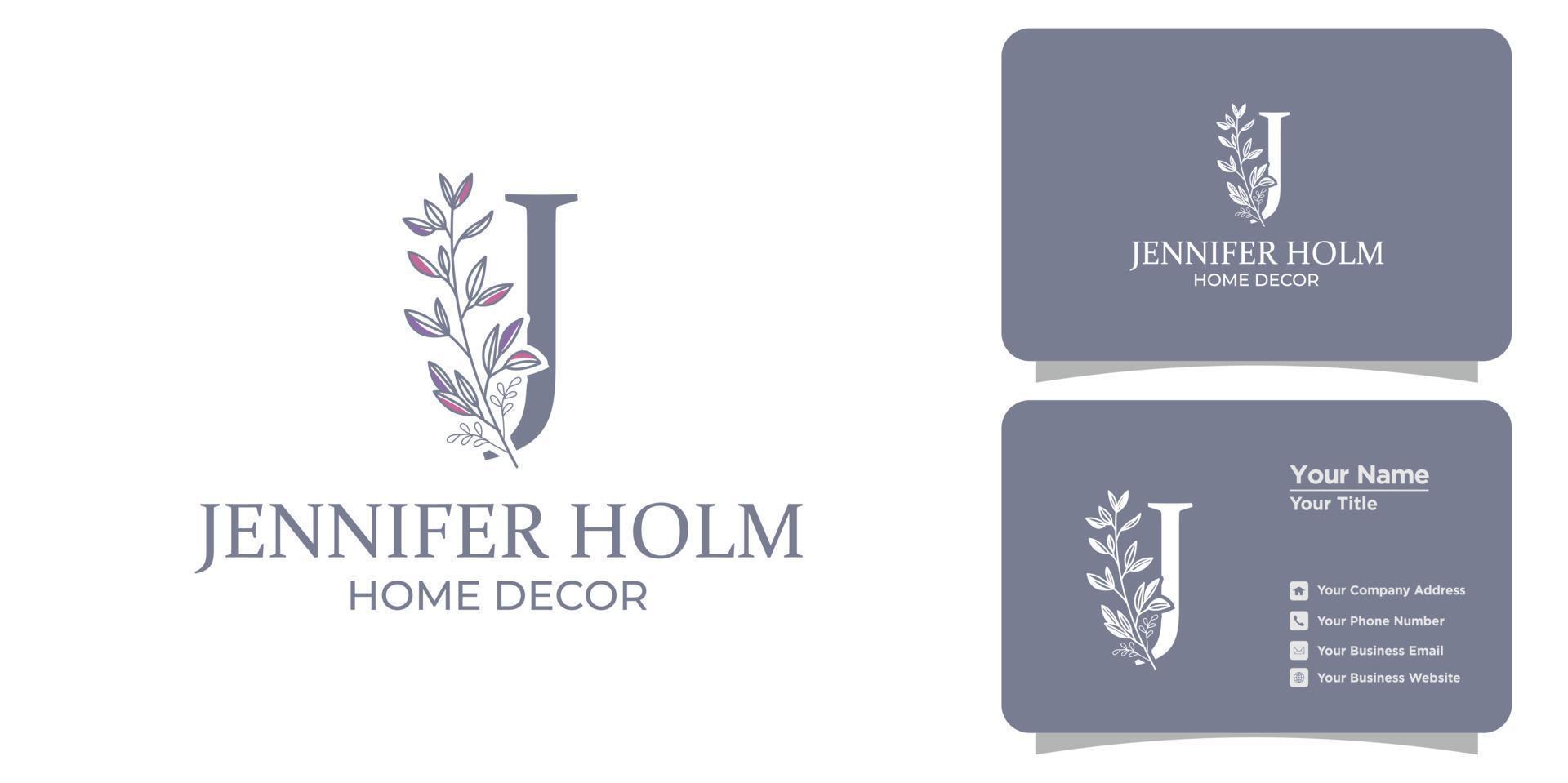 conjunto de logotipo de decoração de casa feminino desenhado à mão vetor