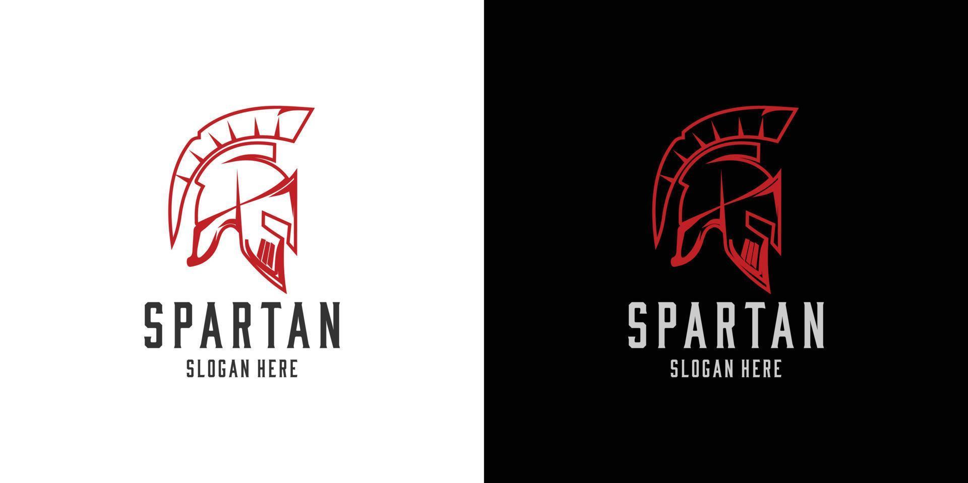 logotipo espartano definido em estilo linear e minimalista vetor