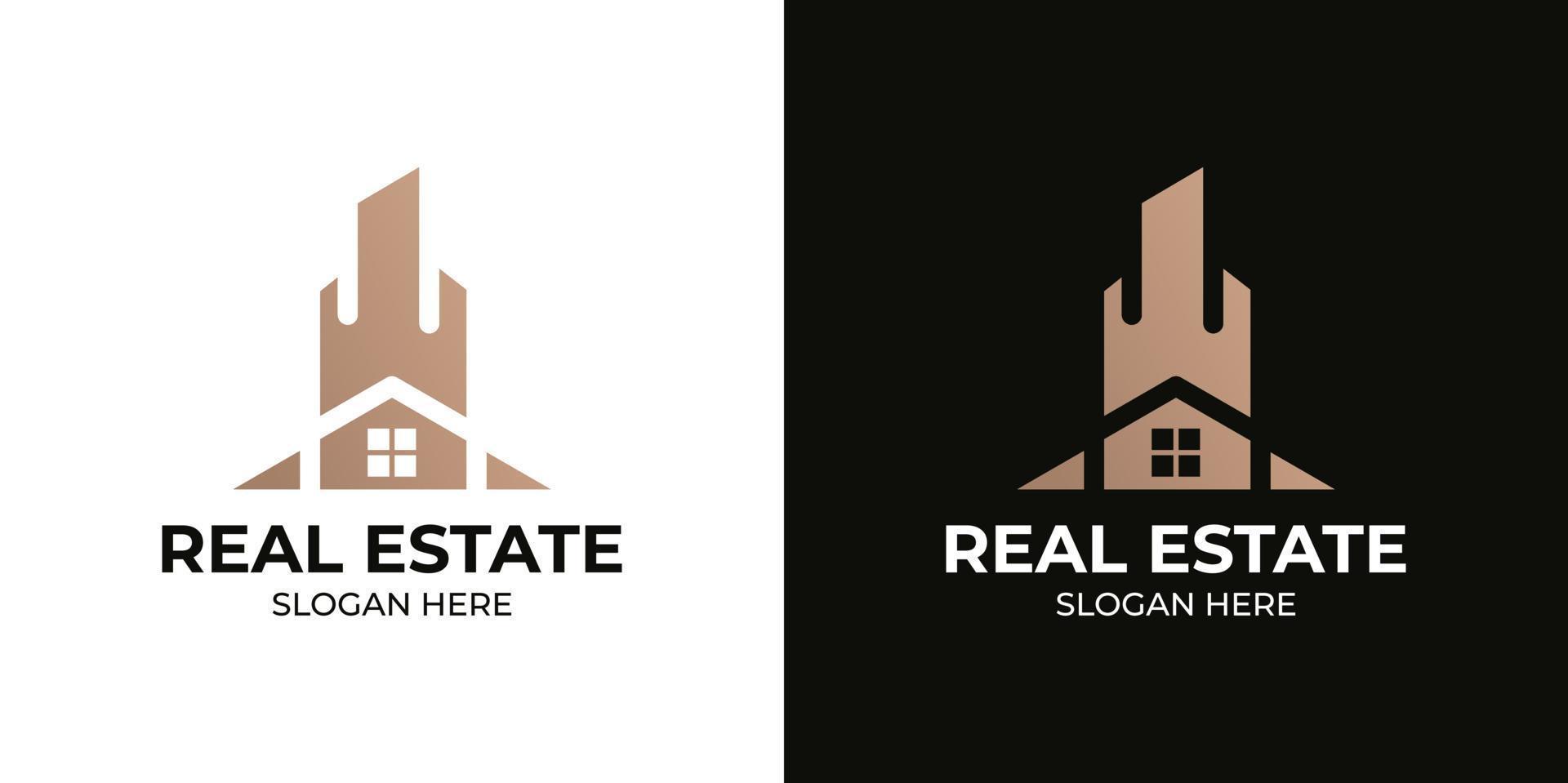 conjunto de logotipo imobiliário elegante vetor